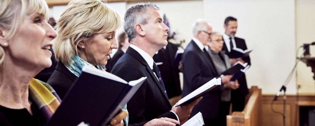 Mourners at a funeral